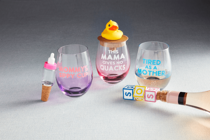 Mom Wine Glass and Stopper