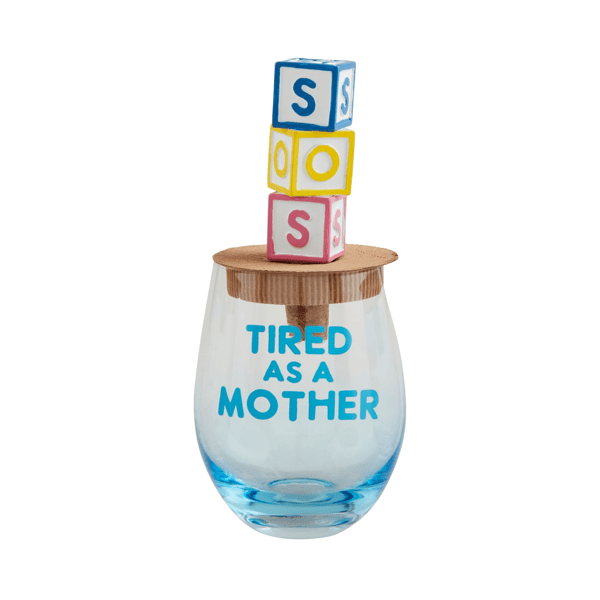 Mom Wine Glass and Stopper