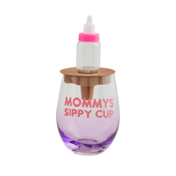 Mom Wine Glass and Stopper