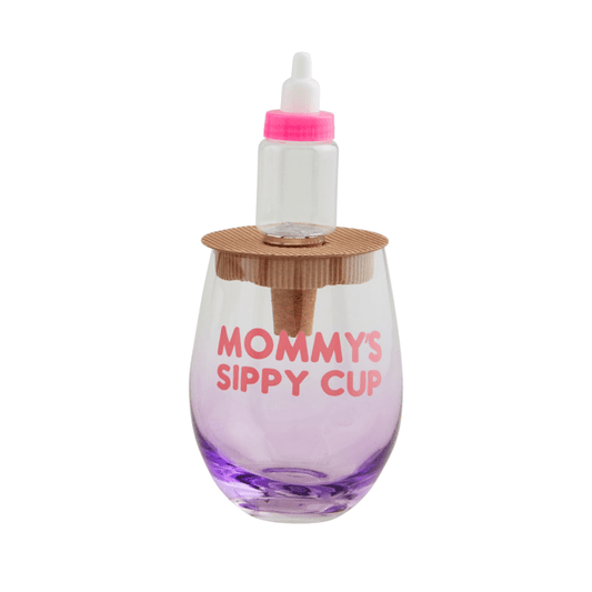 Mom Wine Glass and Stopper
