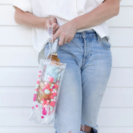 Wanda Pom Poms Wine Tote