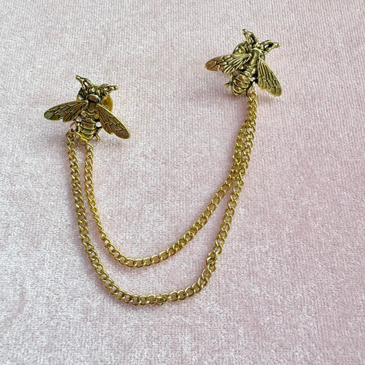 Broche Gold Bee Chain