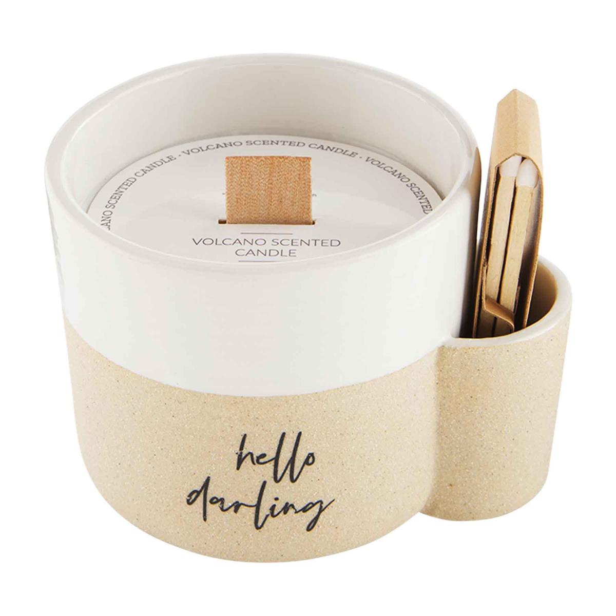Hello Darling Stoneware
Candle & Match Set